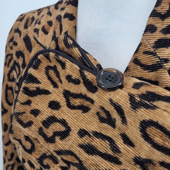 Bebe Leopard Print Blazer Womens Size 8 Power Chic Retro Y2K Bold Classic Jacket - Picture 7 of 10